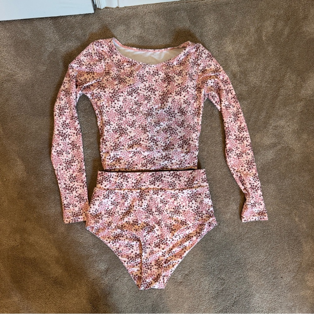 Geode Floral Long Sleeve Bikini Set